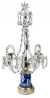 WEDGWOOD TWO LIGHT AND CRYSTAL