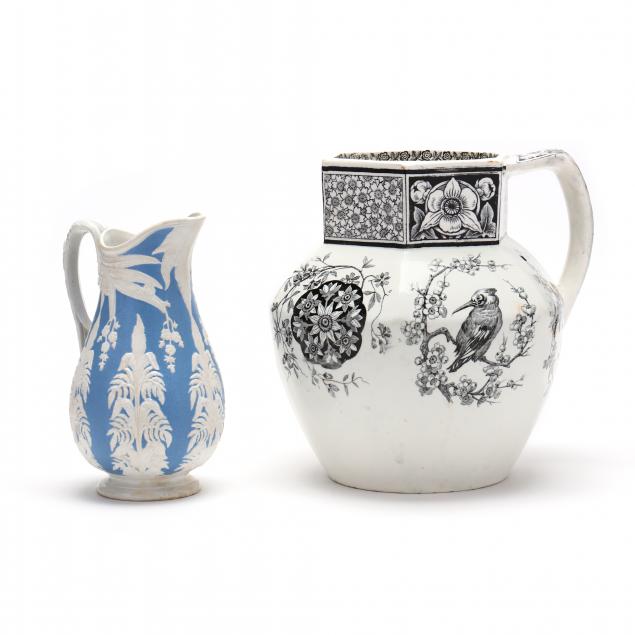 WEDGWOOD, TWO POTTERY PITCHERS