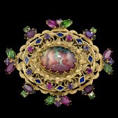 Weiss Multi Colored Brooch A W