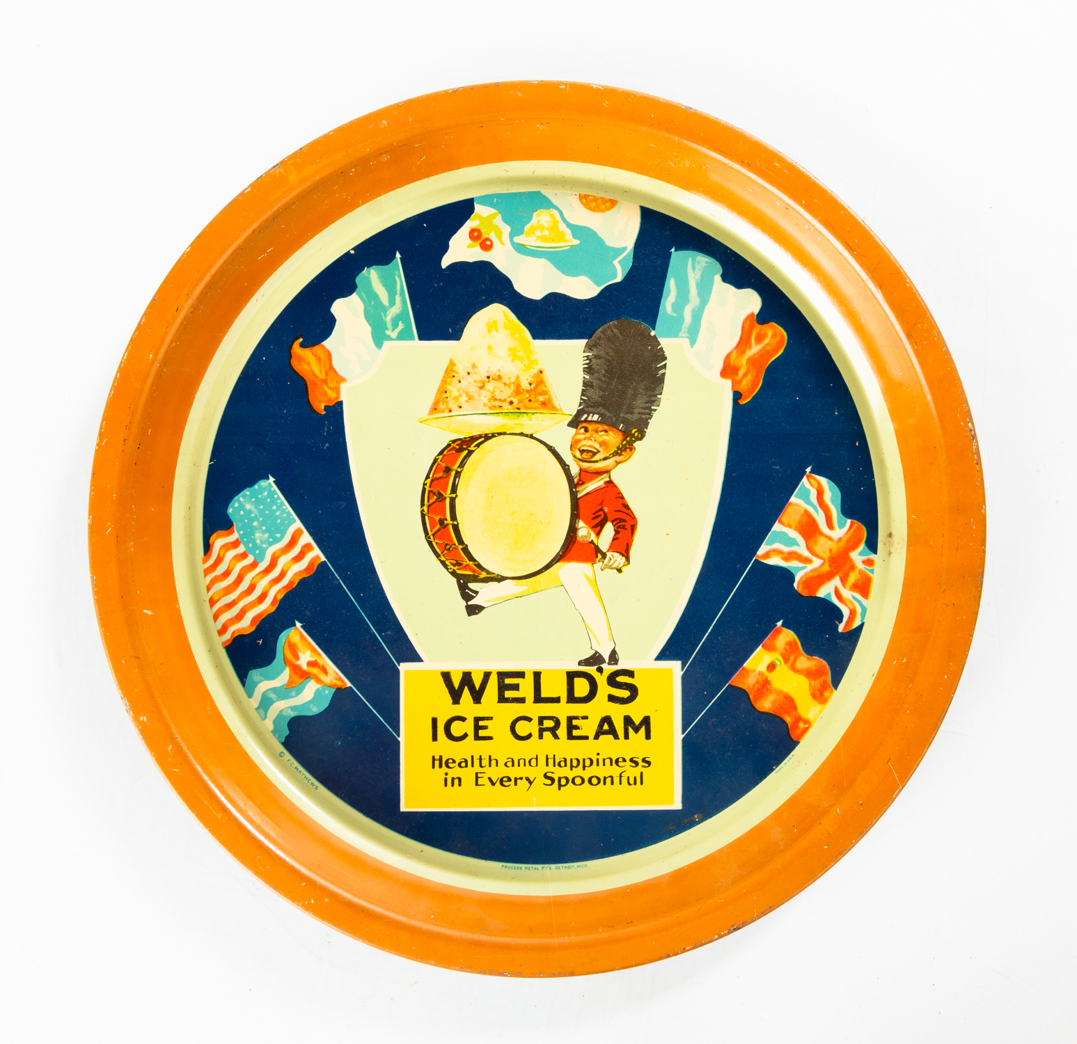 WELD'S ICE CREAM ADVERTISING TRAY