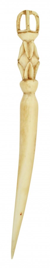 WELL-CARVED WHALE IVORY BODKIN