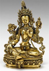 Well cast Tibetan gilt bronze