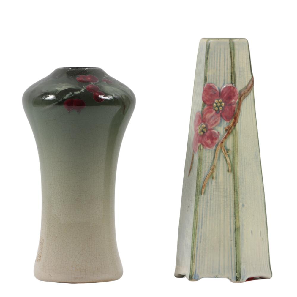 WELLER ART POTTERY 2PC. GROUP: