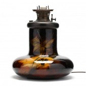 WELLER ART POTTERY OIL LAMP AU