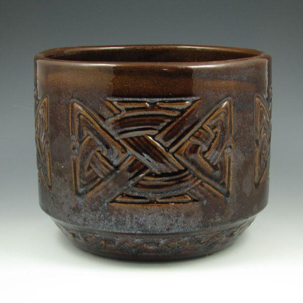 Weller brown glazed jardiniere. 