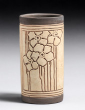 WELLER BURNTWOOD FLORAL CYLIND