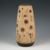 Weller Burntwood vase with sty