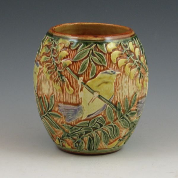 Weller Knifewood vase with birds
