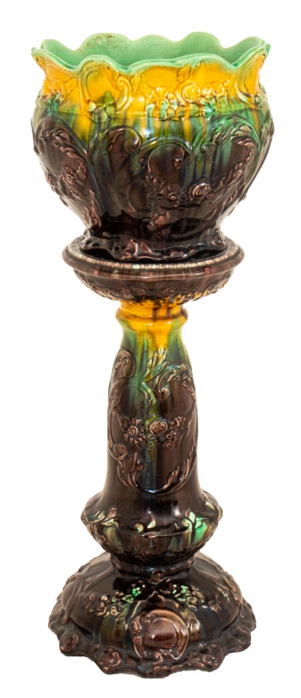 WELLER MAJOLICA JARDINIERE AND