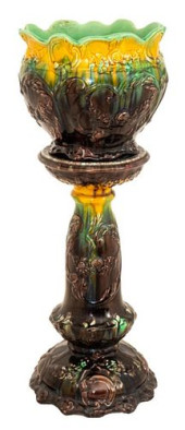 WELLER MAJOLICA JARDINIERE AND