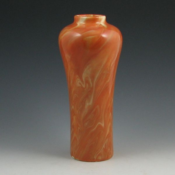Weller Marbleized vase in orange.