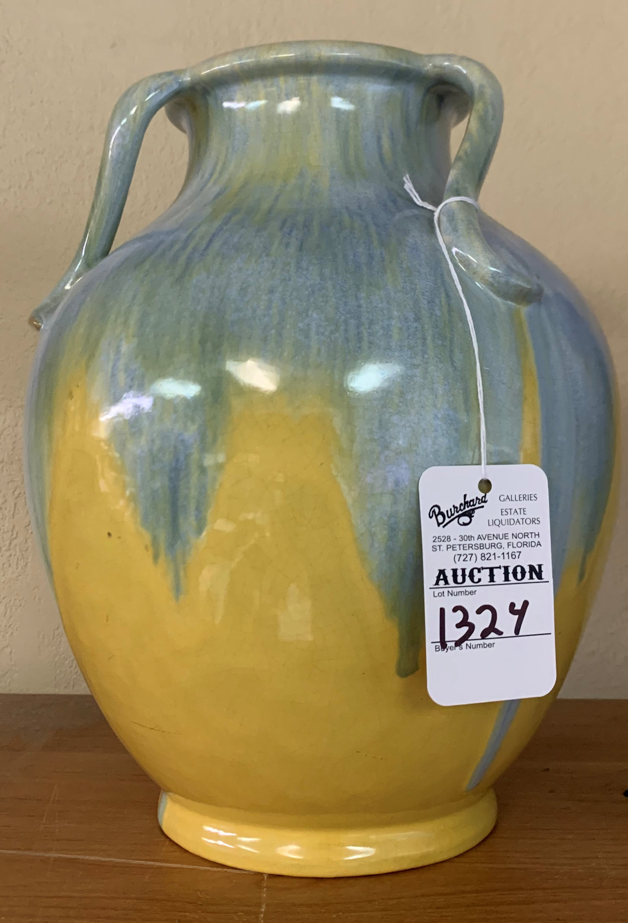 WELLER POTTERY DRIP GLAZE VASE: