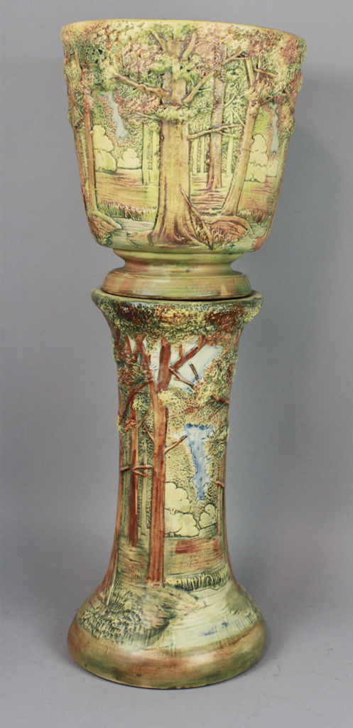 WELLER POTTERY FOREST PATTERN URN