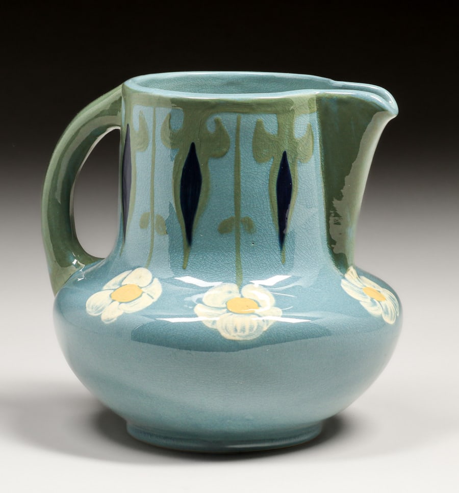 WELLER POTTERY RHEAD FAIENCE FLORAL