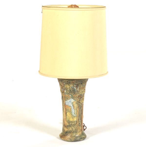 WELLER POTTERY TABLE LAMP, CA