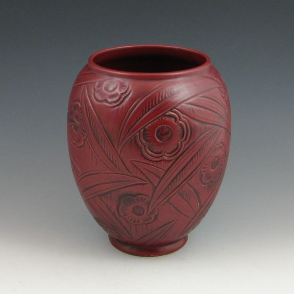 Weller red Paragon vase. Marked