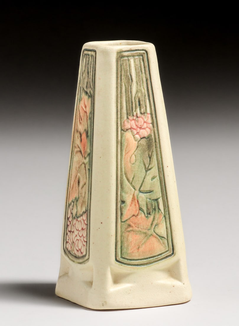 WELLER ROMA FOUR-PANEL TAPERED VASE