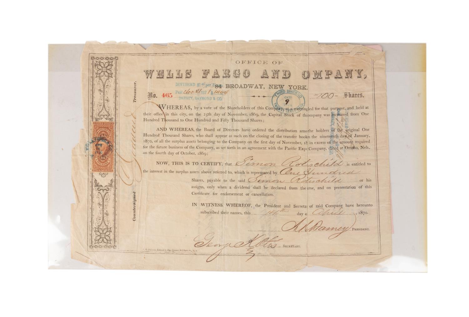 WELLS FARGO AND CO. STOCK