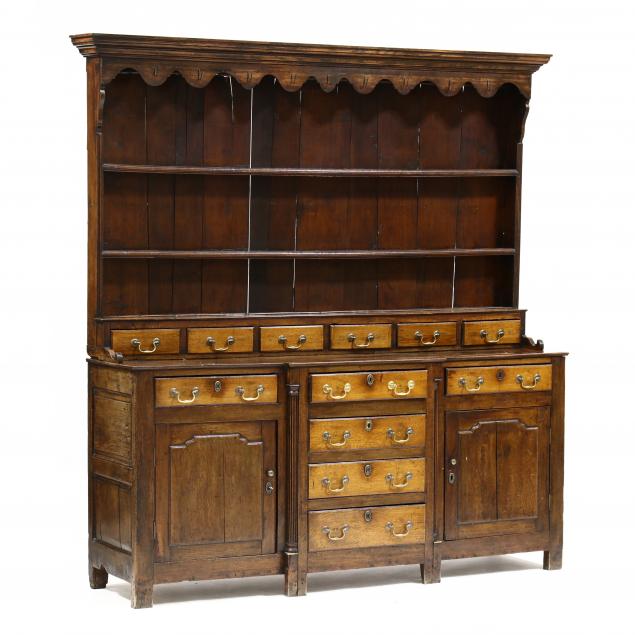 WELSH OAK DRESSER AND RACK Early