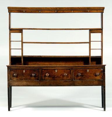 Welsh oak dresser and rack, rich