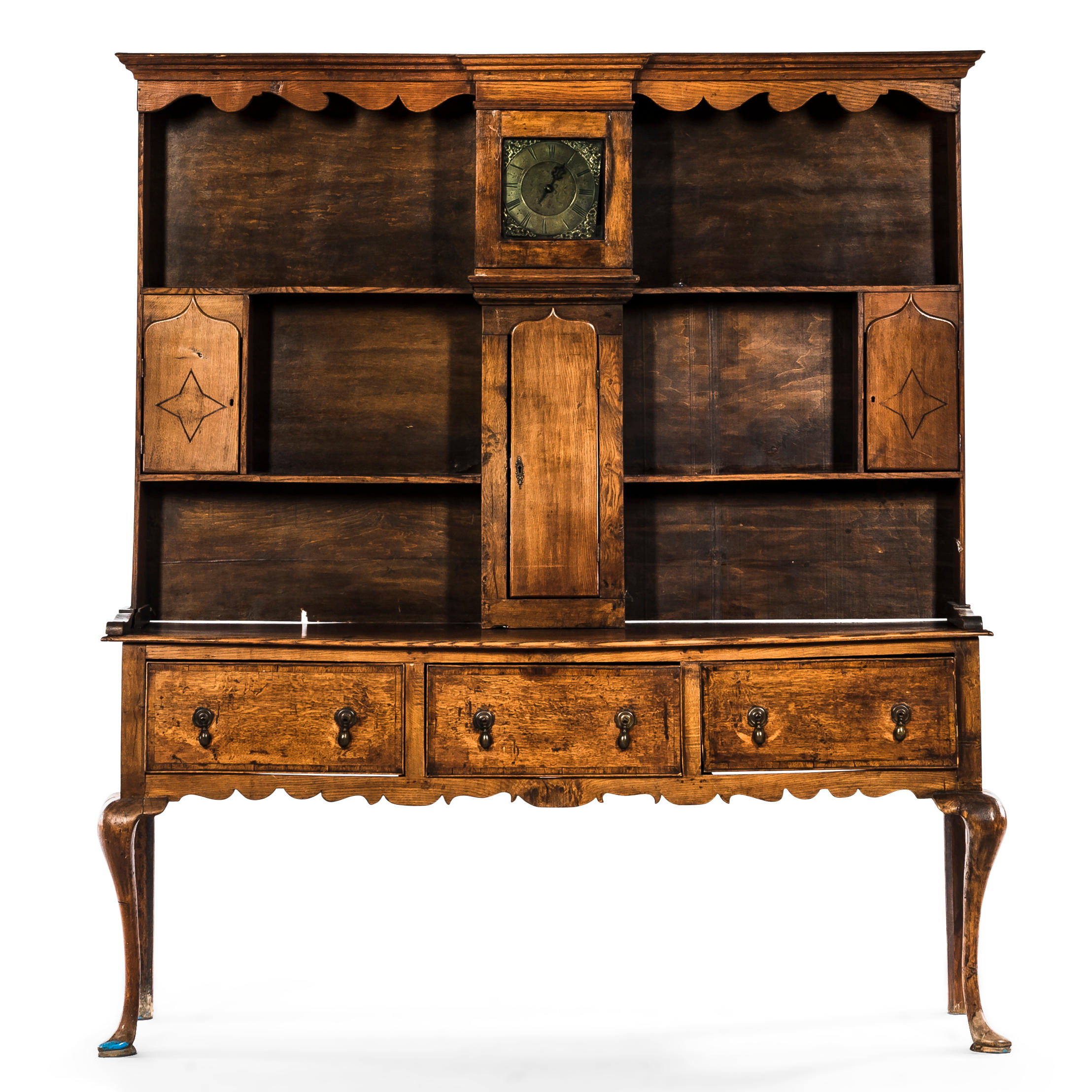 WELSH OAK DRESSER WITH CLOCK, c.