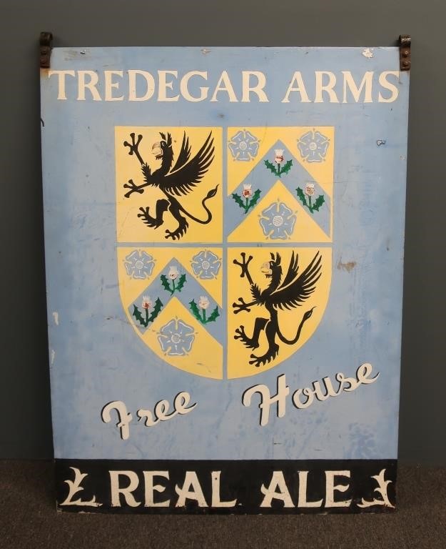Welsh painted on iron tavern sign