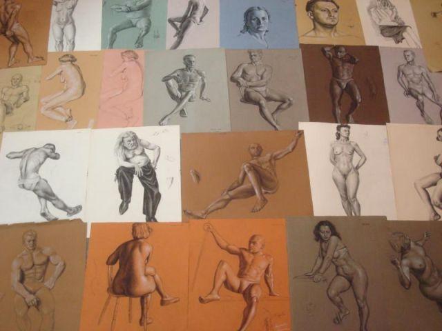WENDELL, Ray. 25 Charcoal Figure