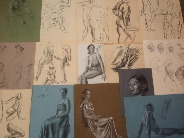 WENDELL, Ray. Lot of Fifty Charcoal