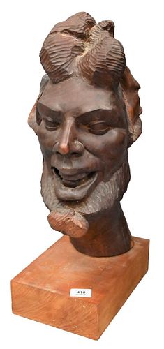 WENDY OSBORNE WOOD CARVED SATYR