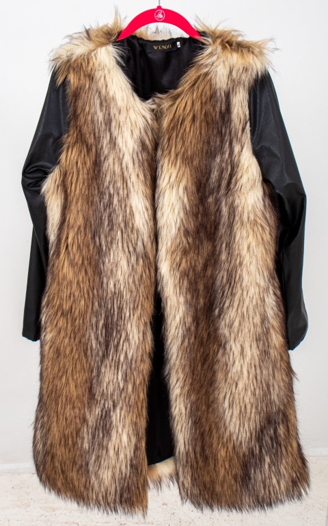 WENXI FAUX FOX FUR & PLEATHER