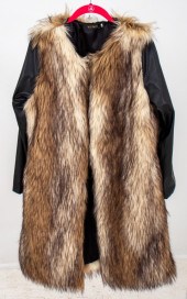 WENXI FAUX FOX FUR & PLEATHER
