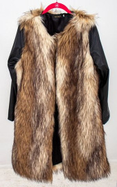 WENXI FAUX FOX FUR &AMP; PLEAT