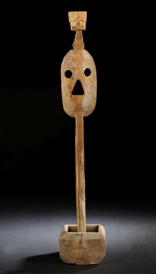 West African Carved Wood Churn