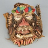 WEST AFRICAN MASK WITH SHOTGUN