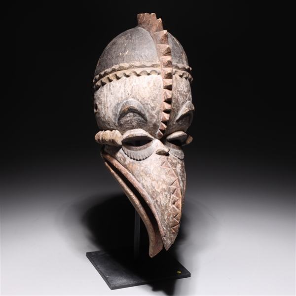 West African tribal beak mask