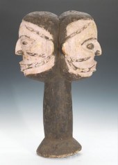 West African Wooden Janus Carv