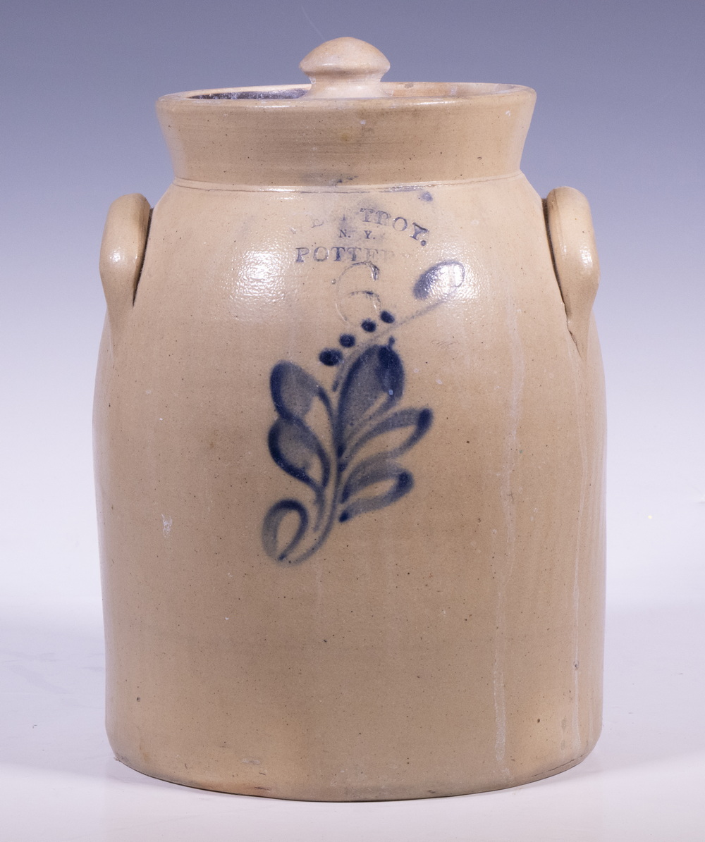 WEST TROY POTTERY STONEWARE JAR