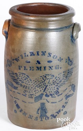 WEST VIRGINIA FOUR GALLON STONEWARE