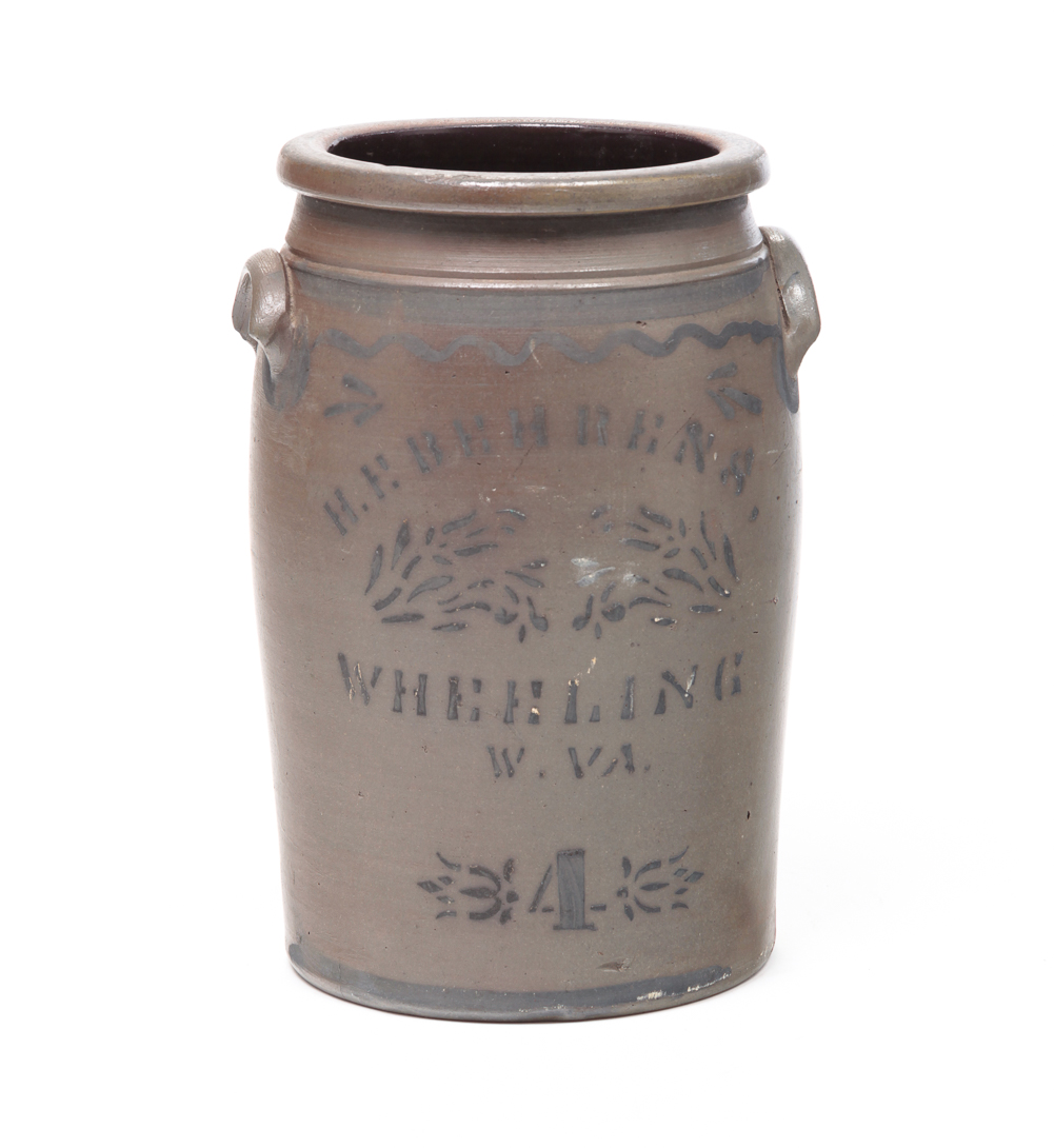 WEST VIRGINIA STONEWARE CROCK. Late