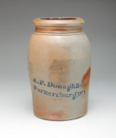 WEST VIRGINIA STONEWARE JAR. L