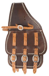WESTERN CARVED BROWN LEATHER T