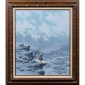 Western Cowboy in the Snow by