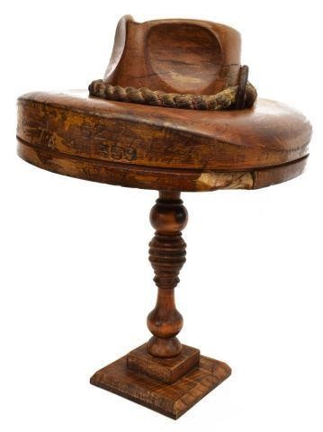 WESTERN MILLINERY CARVED WOOD HAT