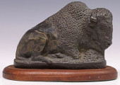 WESTERN PATINATED BRONZE BUFFA
