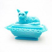 WESTMORELAND BLUE MILK GLASS C