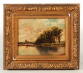 WETLANDS LANDSCAPE PAINTING. A