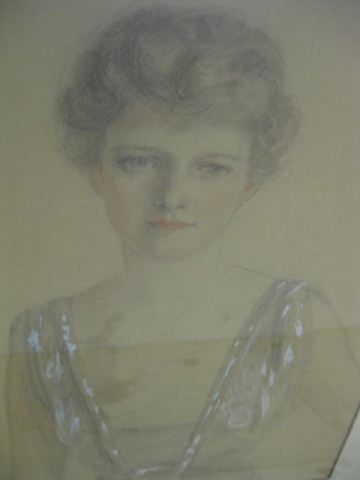 W.H. Hyde Drawing Lady Signed&