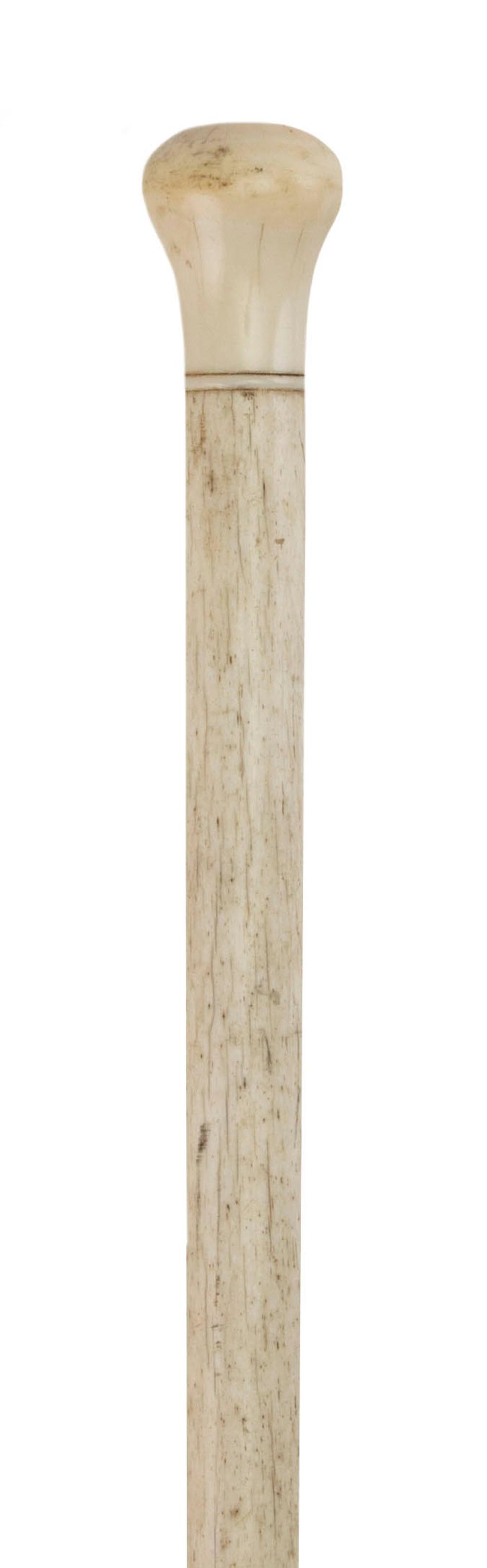 WHALE IVORY-HANDLED CANE 19TH