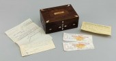 WHALE IVORY-INLAID WOODEN BOX