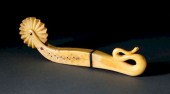 WHALE IVORY SCRIMSHAWED SERPEN
